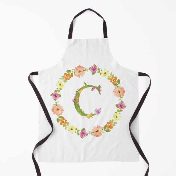 Item preview, C Initial in a Watercolor Floral Wreath designed and sold by Pavnud.