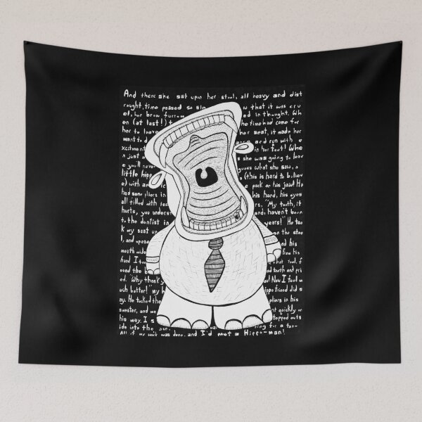 Item preview, Hippopotamus Toothache Illustration Hippo Yawning designed and sold by BrandNameNerd.
