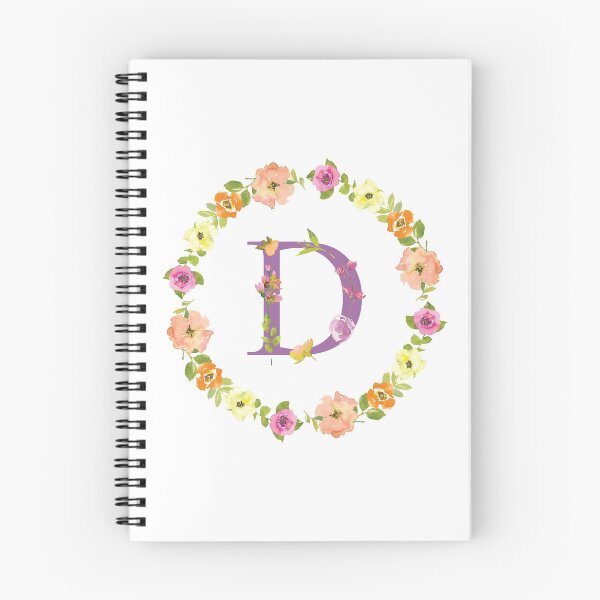 Item preview, D Initial in a Watercolor Floral Wreath designed and sold by Pavnud.