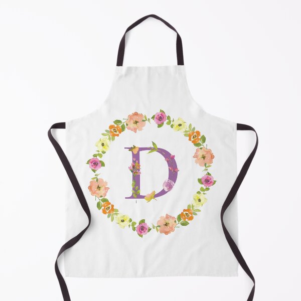 Item preview, D Initial in a Watercolor Floral Wreath designed and sold by Pavnud.