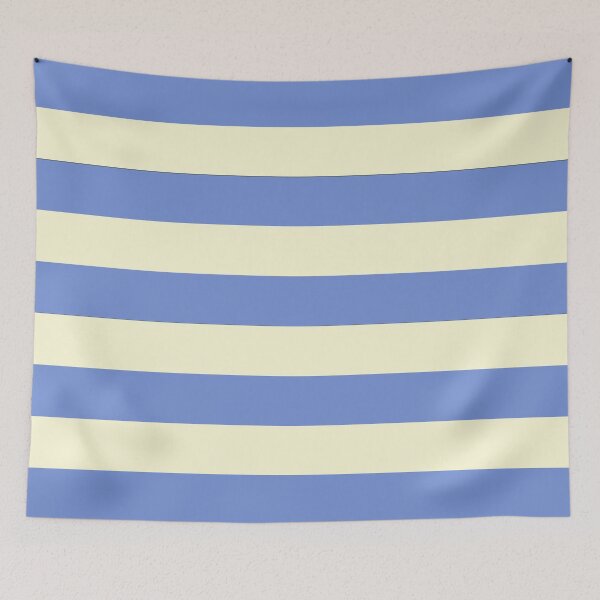 Item preview, Medium DANUBE BLUE and CREAM Horizontal STRIPES designed and sold by RachelMacht.