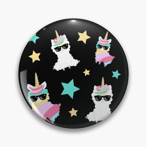 Item preview, Pastel Llamacorn Wearing Sunglasses Pattern Llama Unicorn designed and sold by TheButtonCrew.