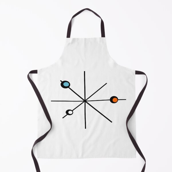 Artikelvorschau, Atomic Age Orbit Print mit Pops in Orange und Blau entworfen und verkauft von RetroTrend.