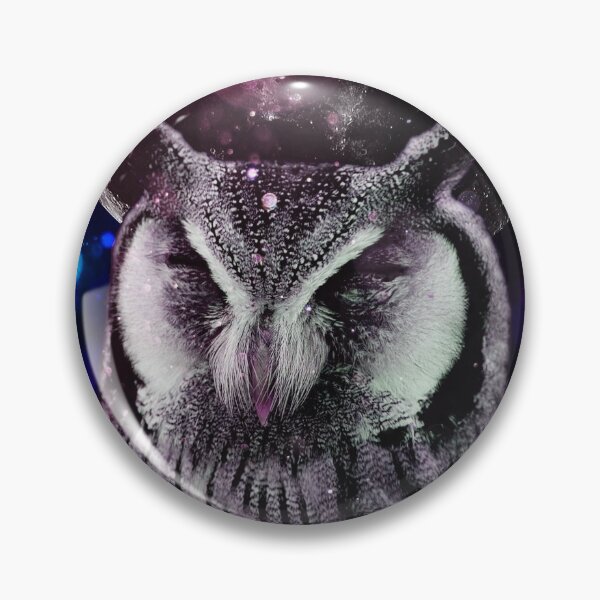 Item preview, Owl in galaxy with full moon designed and sold by felinefeelings.