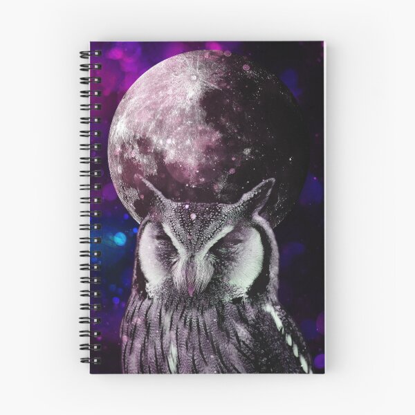 Item preview, Owl in galaxy with full moon designed and sold by felinefeelings.