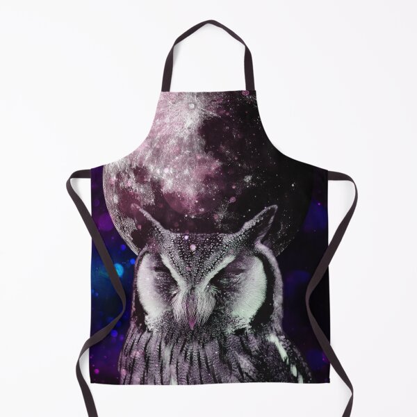 Item preview, Owl in galaxy with full moon designed and sold by felinefeelings.
