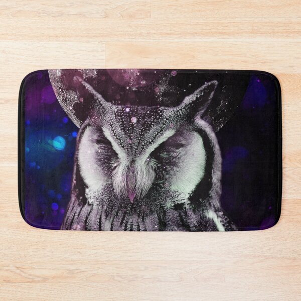Item preview, Owl in galaxy with full moon designed and sold by felinefeelings.