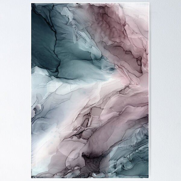 Item preview, Mauve Blush & Stormy Blue Flow Abstract 2 designed and sold by Elizabeth  Karlson.
