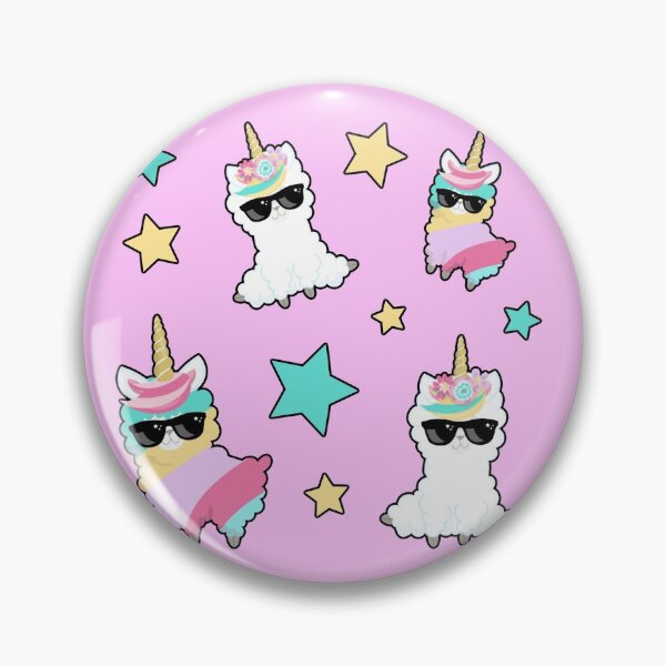 Item preview, Pastel Llamacorn Wearing Sunglasses Pattern Llama Unicorn designed and sold by TheButtonCrew.