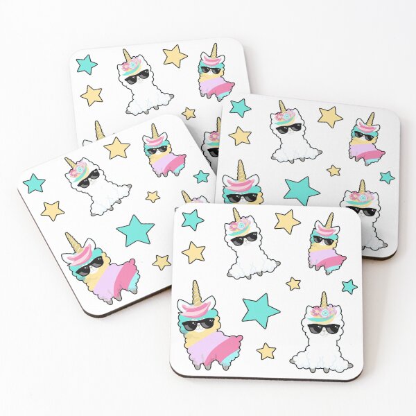 Item preview, Pastel Llamacorn Wearing Sunglasses Pattern Llama Unicorn designed and sold by TheButtonCrew.