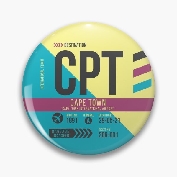 Item preview, Capet Town (CPT) Airport Code Baggage Tag designed and sold by SLAG-Creative.