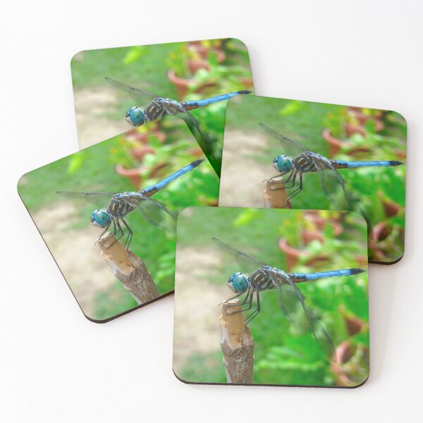 Item preview, Cute Dragonfly resting on a Bamboo Post on a Warm Summer Day designed and sold by PrettyLittlePic.