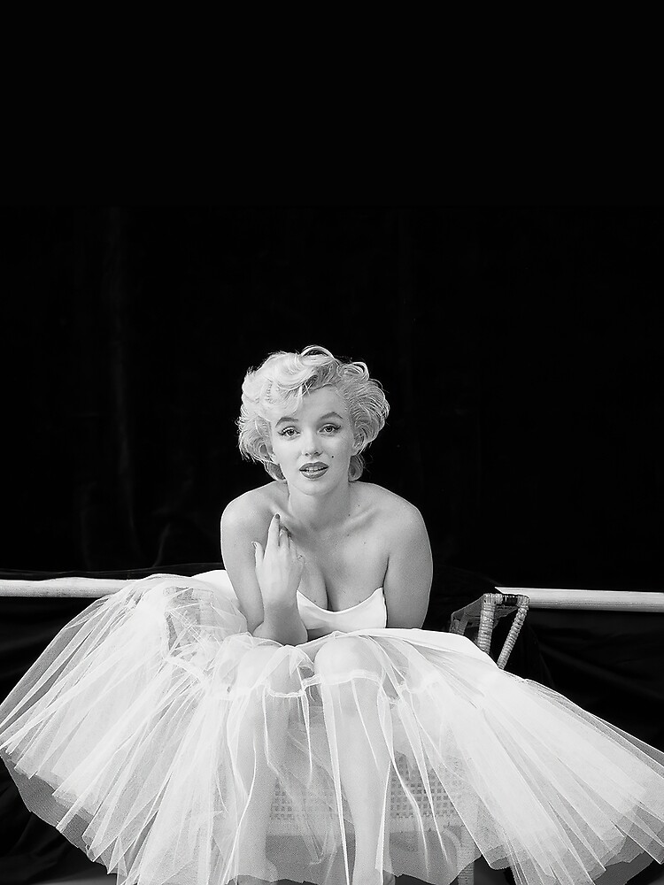Marilyn Monroe in White Dress, Black and White Vintage Wall Art
