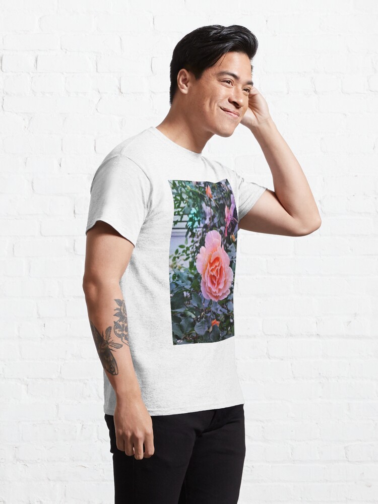 Thumbnail 5 of 7, Classic T-Shirt, Orange Rose Photography Background designed and sold by Victoria Riabov.