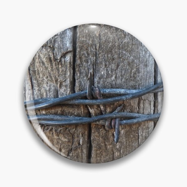 Item preview, Barbed wire on and old post designed and sold by Stephanie  Skeem.