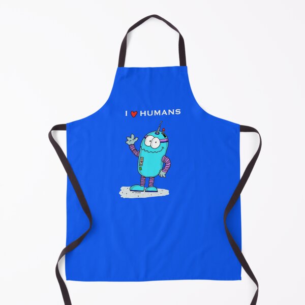Item preview, I love Humans cartoon robot motif designed and sold by ARTOFDARK.