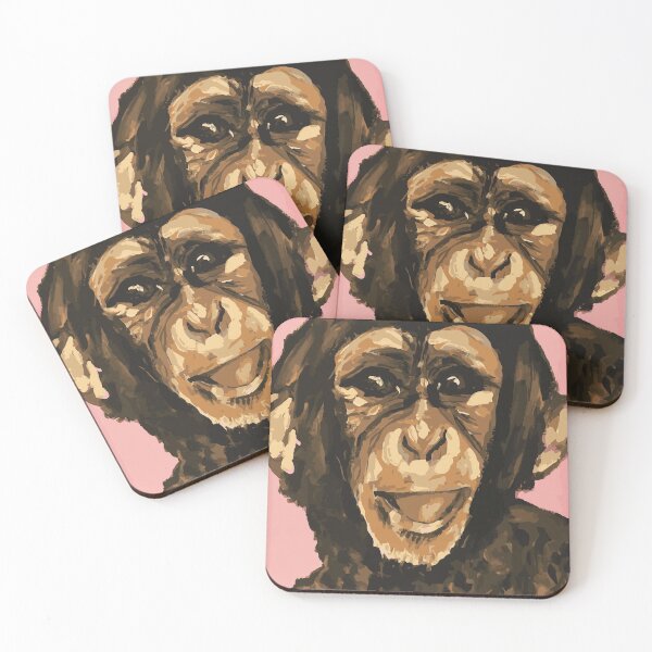 Item preview, Orange/brown monkey on pink background designed and sold by Ora Topiol-Feuer.
