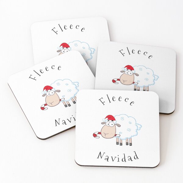 Item preview, Fleece Navidad Christmas Sheep In Santa Hat With Candy Cane designed and sold by TheButtonCrew.
