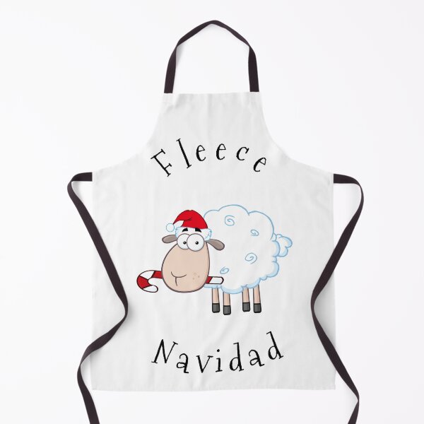 Item preview, Fleece Navidad Christmas Sheep In Santa Hat With Candy Cane designed and sold by TheButtonCrew.