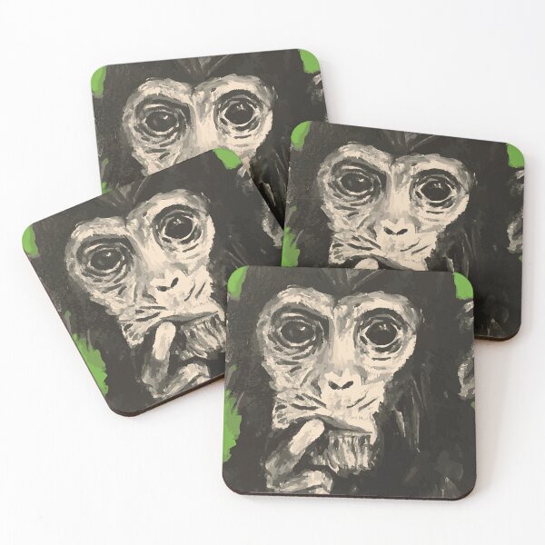 Item preview, Black Monkey on Green background designed and sold by Ora Topiol-Feuer.