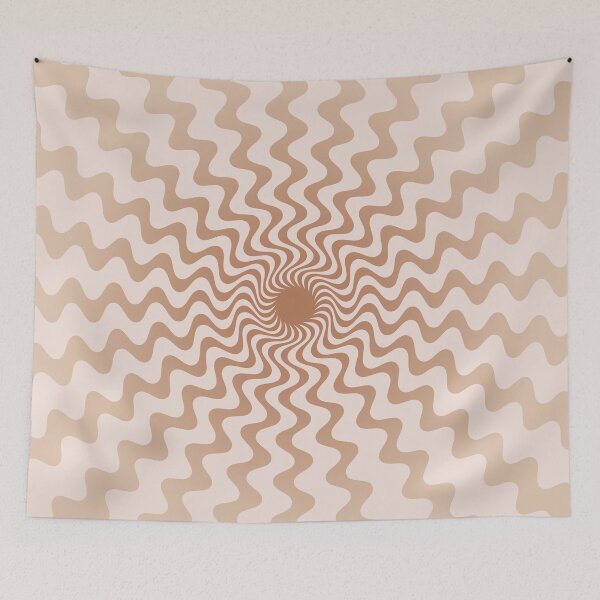 Item preview, Brown Beige Gradation Zigzag Wave Optical Illusion on Beige Background designed and sold by MarkStudio.