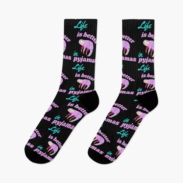 Item preview, Life Is Better In Pyjamas Pink Sloth designed and sold by WhimsicaliTee.