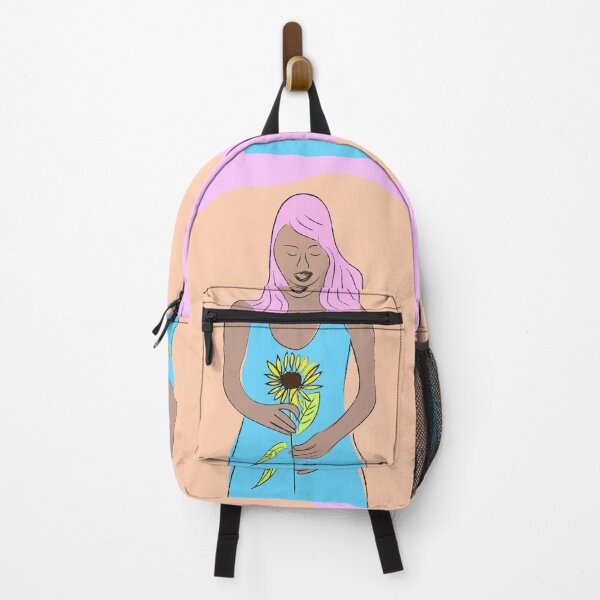 Item preview, Girl holding sunflower illustration designed and sold by Gabrielle Freitas.