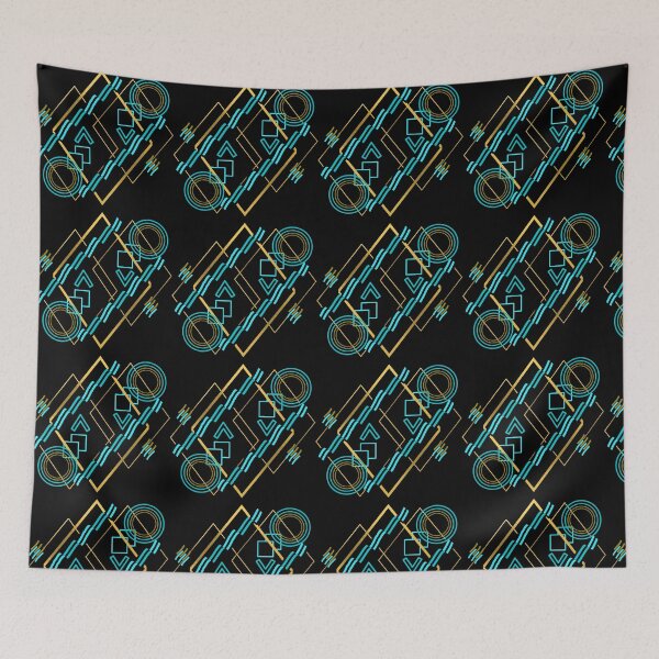 Item preview, Blue and Golden Geometry Shapes Apparels and Home Products designed and sold by Taharat  Tazrin.