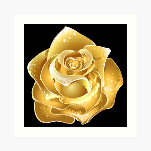 Golden Flower Art Prints Redbubble