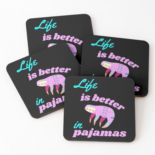 Item preview, Life Is Better In Pajamas Pink Sloth designed and sold by WhimsicaliTee.
