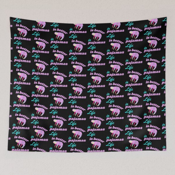Item preview, Life Is Better In Pajamas Pink Sloth designed and sold by WhimsicaliTee.