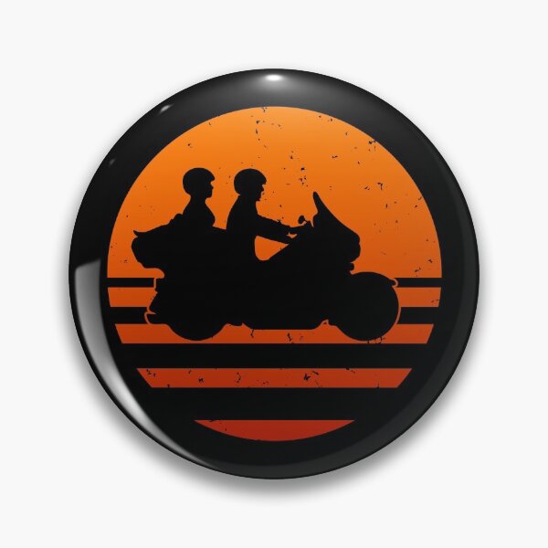 Item preview, Retro Touring Motorcycle Couple Sunset Silhouette designed and sold by hobrath.