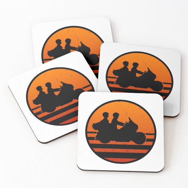 Item preview, Retro Touring Motorcycle Couple Sunset Silhouette designed and sold by hobrath.
