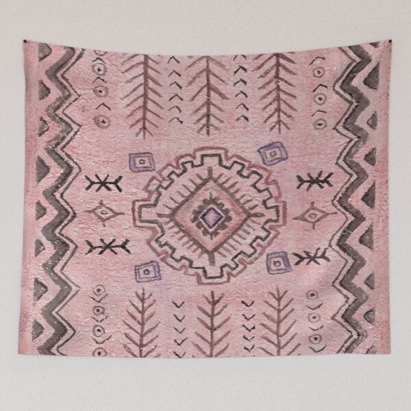 Item preview, Pink Moroccan Rug, Morocco, Pink Pattern, Boho Design, Bohemian design, Persian, designed and sold by artenvironments.