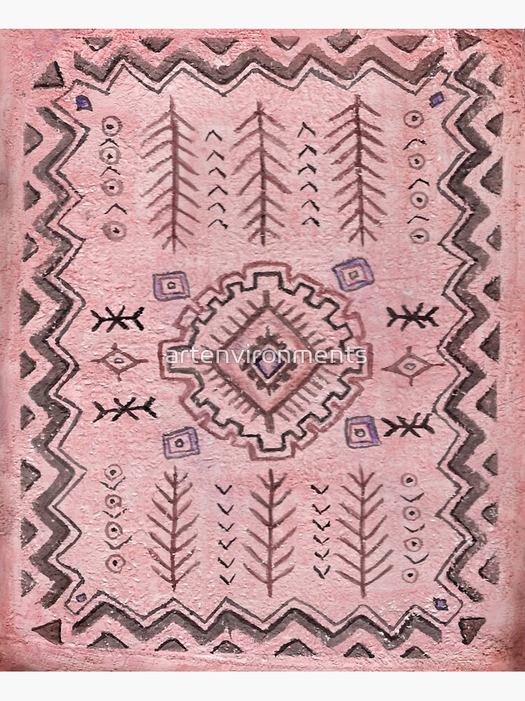 Traditional Vintage Moroccan Berber Rug Design Sticker for Sale