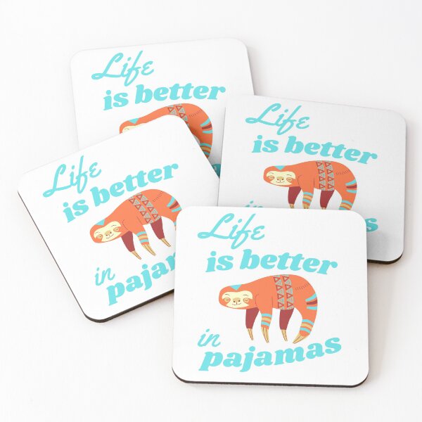Item preview, Life Is Better In Pajamas Orange Sloth designed and sold by WhimsicaliTee.