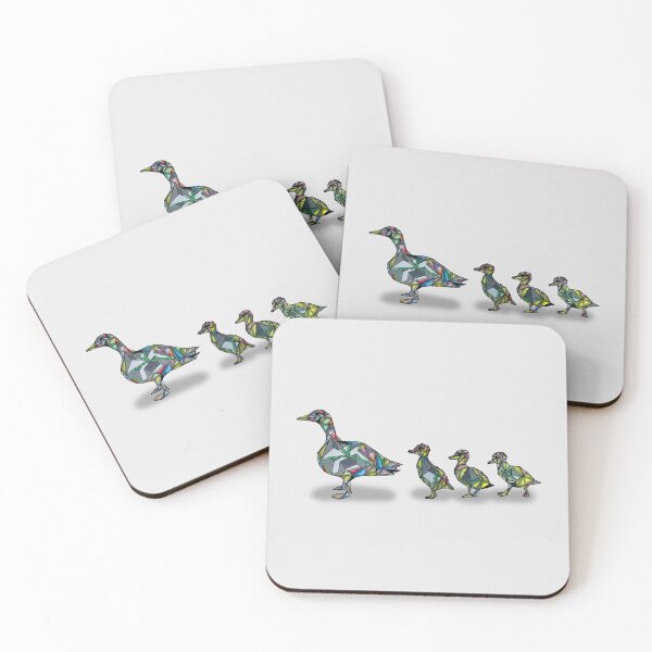 Item preview, geometric duck family with cute ducklings art designed and sold by dominic0925.