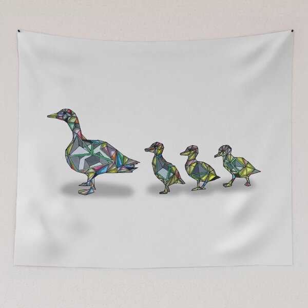Item preview, geometric duck family with cute ducklings art designed and sold by dominic0925.