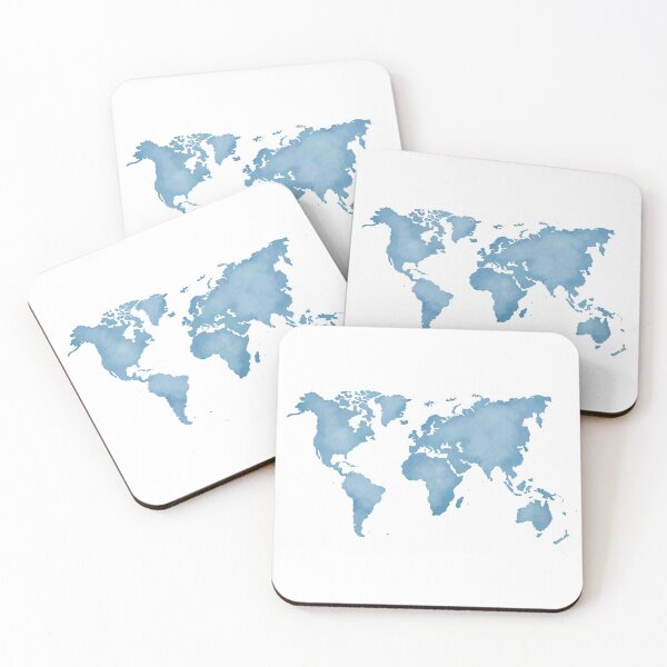Item preview, PASTEL BLUE WORLD MAP designed and sold by annaspoljar.