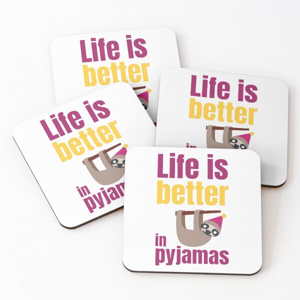 Item preview, Life Is Better In Pyjamas, Sloth in Night Cap designed and sold by WhimsicaliTee.