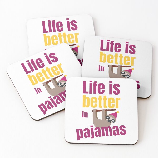 Item preview, Life Is Better In Pajamas, Sloth in Night Cap designed and sold by WhimsicaliTee.