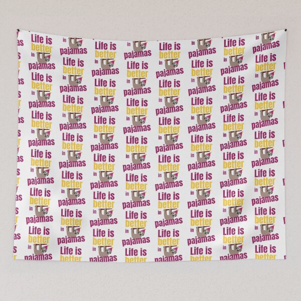 Item preview, Life Is Better In Pajamas, Sloth in Night Cap designed and sold by WhimsicaliTee.
