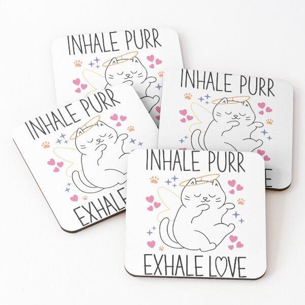 Item preview, Inhale Purr Exhale Love - Cute Cat Feline designed and sold by Medmac's Designs.