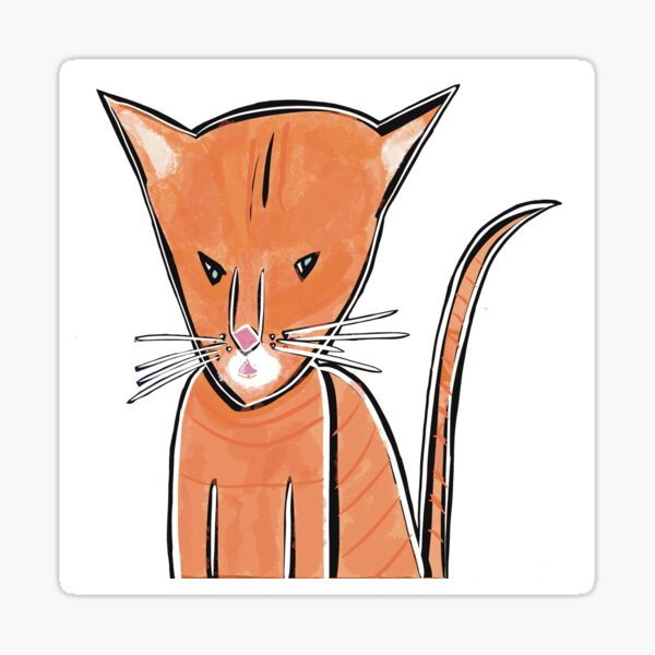 Orange Kitty Sticker