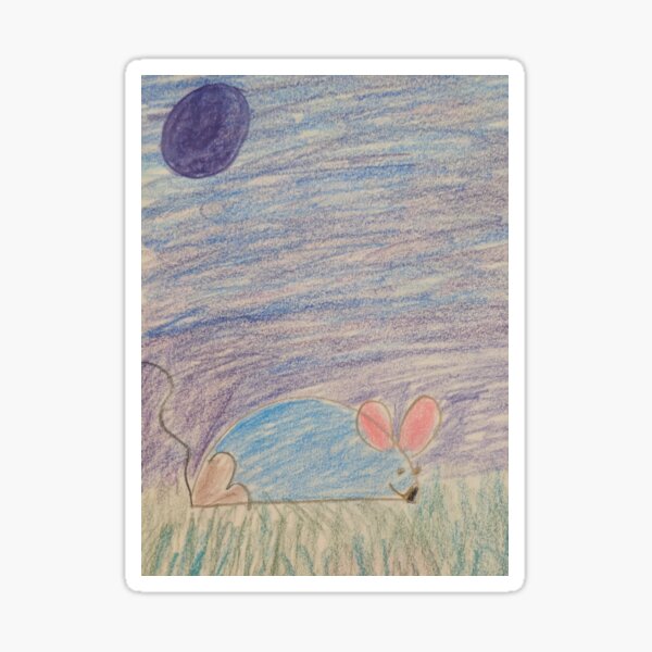 Happy mouse outside Sticker