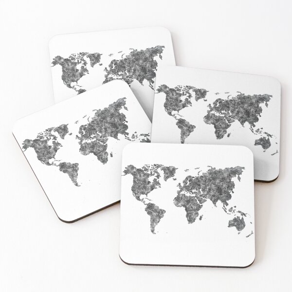Item preview, BLACK AND WHITE WORLD MAP - minimalist designed and sold by annaspoljar.