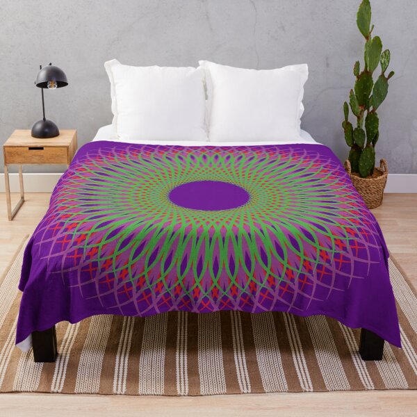 Item preview, Psychedelic Mandala Purple Green Design designed and sold by fingerbeans.