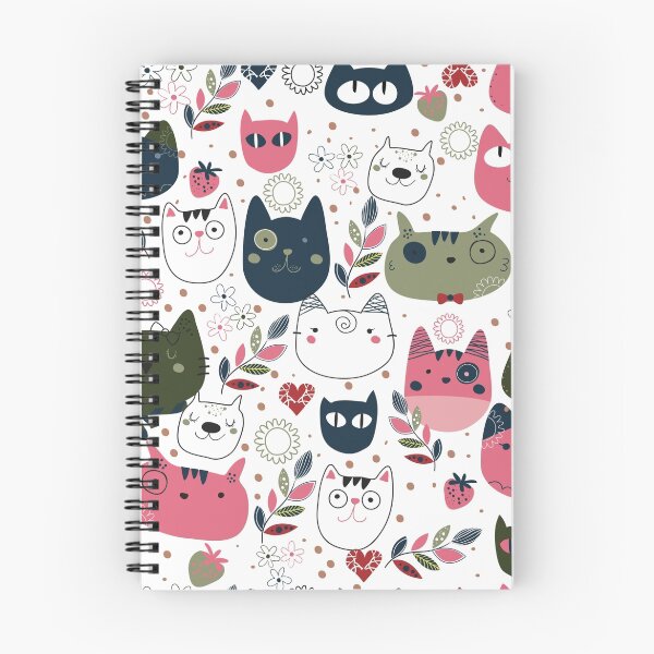Item preview, Cute Cat Heads Pattern designed and sold by TastefulDesigns.