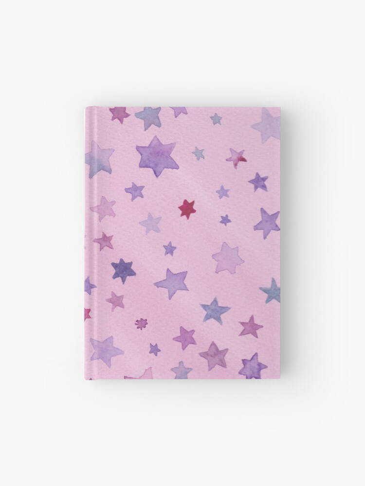 Cuaderno de tapa dura «Patrón de acuarela estrella rosa y morada» de  nightskyhappy | Redbubble