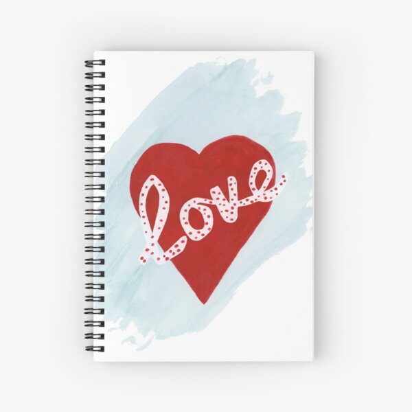 Red Heart and Love. Love Heart. Valentines Love heart Spiral Notebook